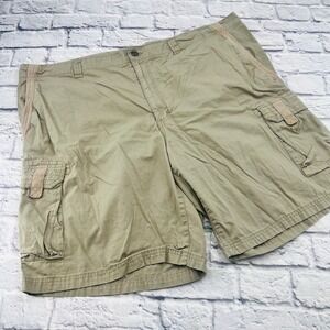 True Nation Mens Cargo Shorts Khaki Size 50 Cotton Flat Front Pockets